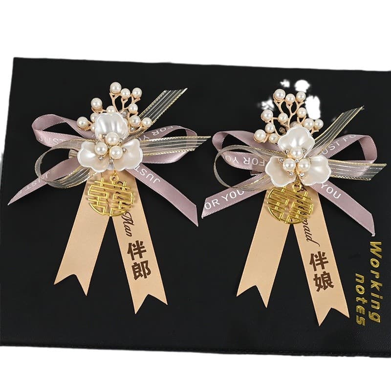 High-end blue pin for bride lapel pin, Chinese style, for bridesmaid, full set 5