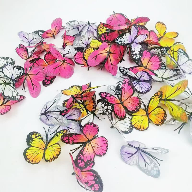 Xiaoyu Faux Flowers Butterfly Bouquet Home Decoration 2