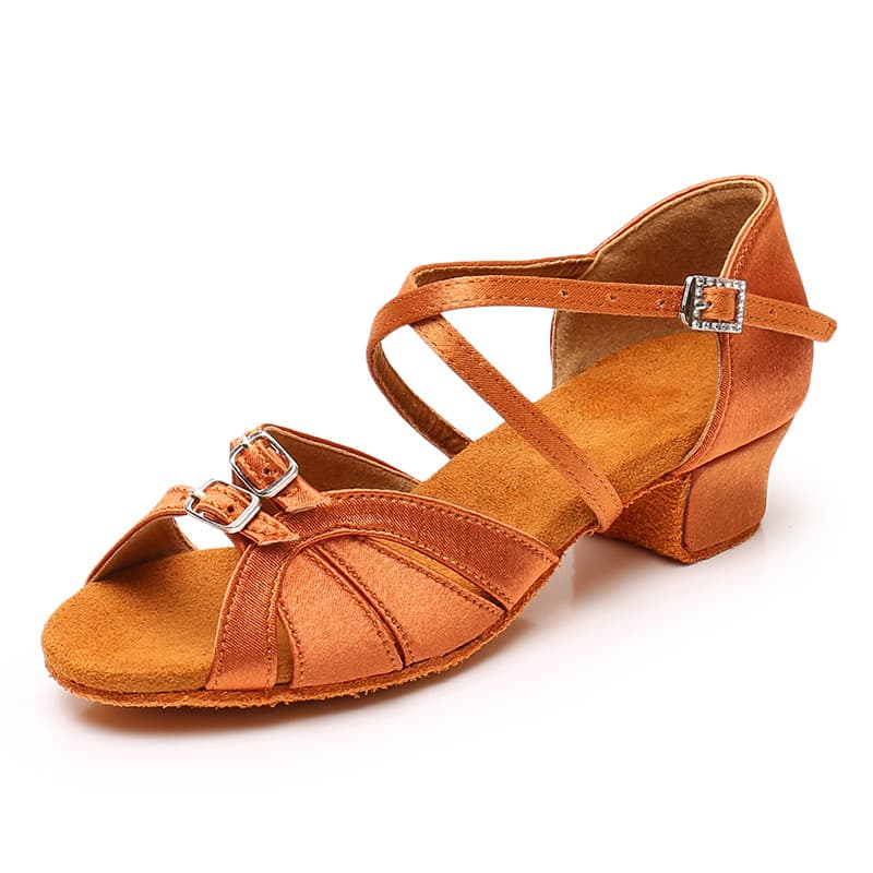 Girls Latin Dance shoes Soft soles Low -heeled girls Dance shoes Children's wear -resistant performance performance just dance shoes 3
