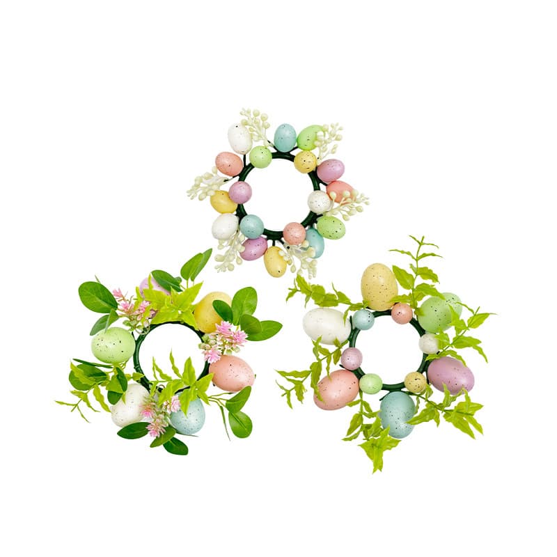 Easter egg candlestick decorative festival desktop decoration artificial aquatic grassy egg candlestick candle ring candle ring Easter 5