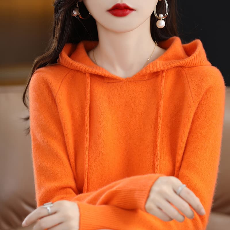 Autumn solid color sweatshirt, base hoody, body-friendly knitted hoodie, sweater, shirt