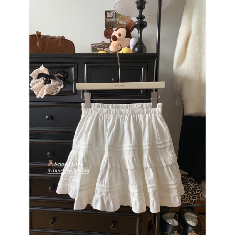 White demi-season fitted skirt, mini-skirt, elastic waist, A-line 4