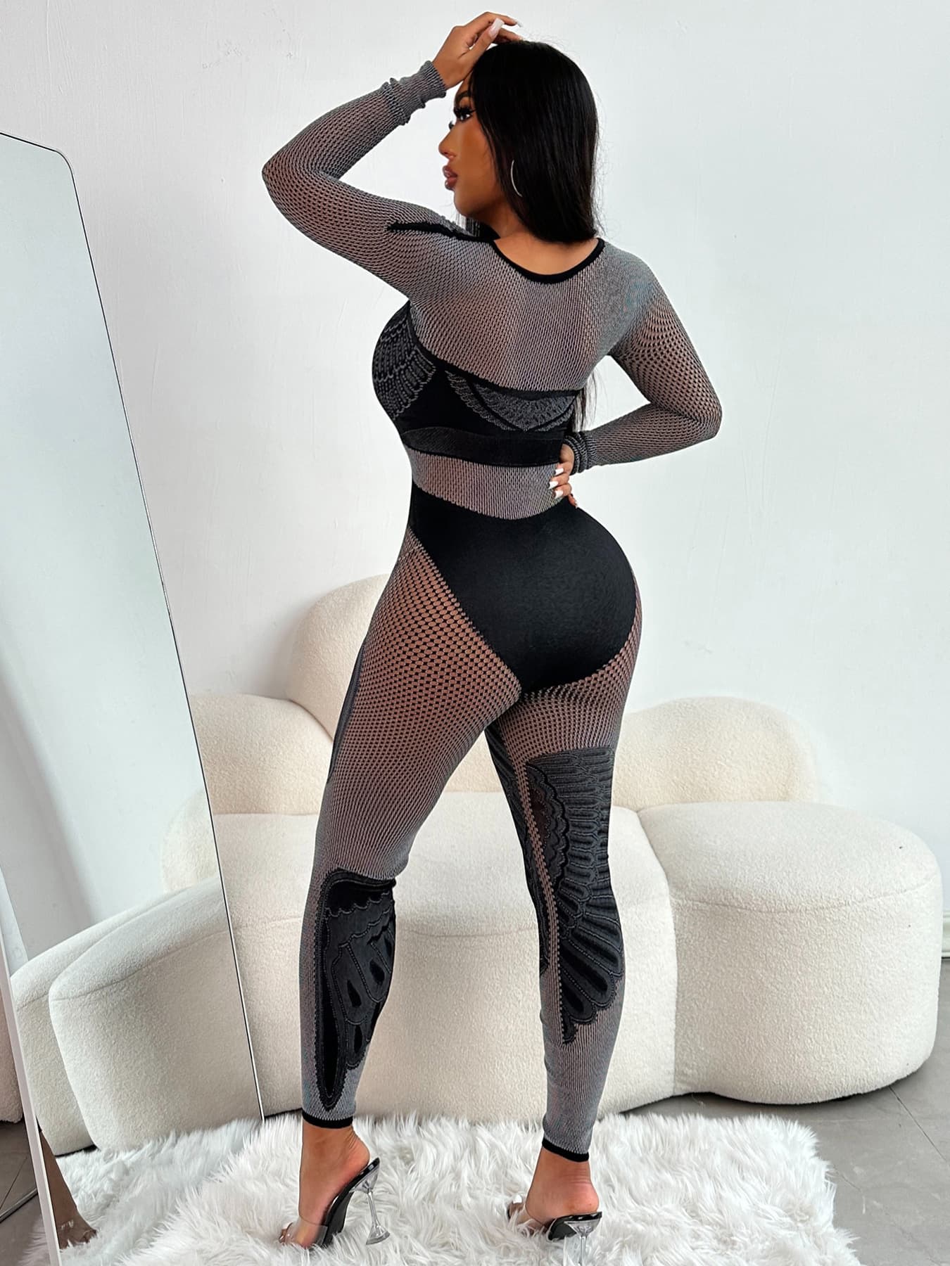 (Cross-border trading), two-color fitted long-sleeve, trousers, overall, European style, tight 2
