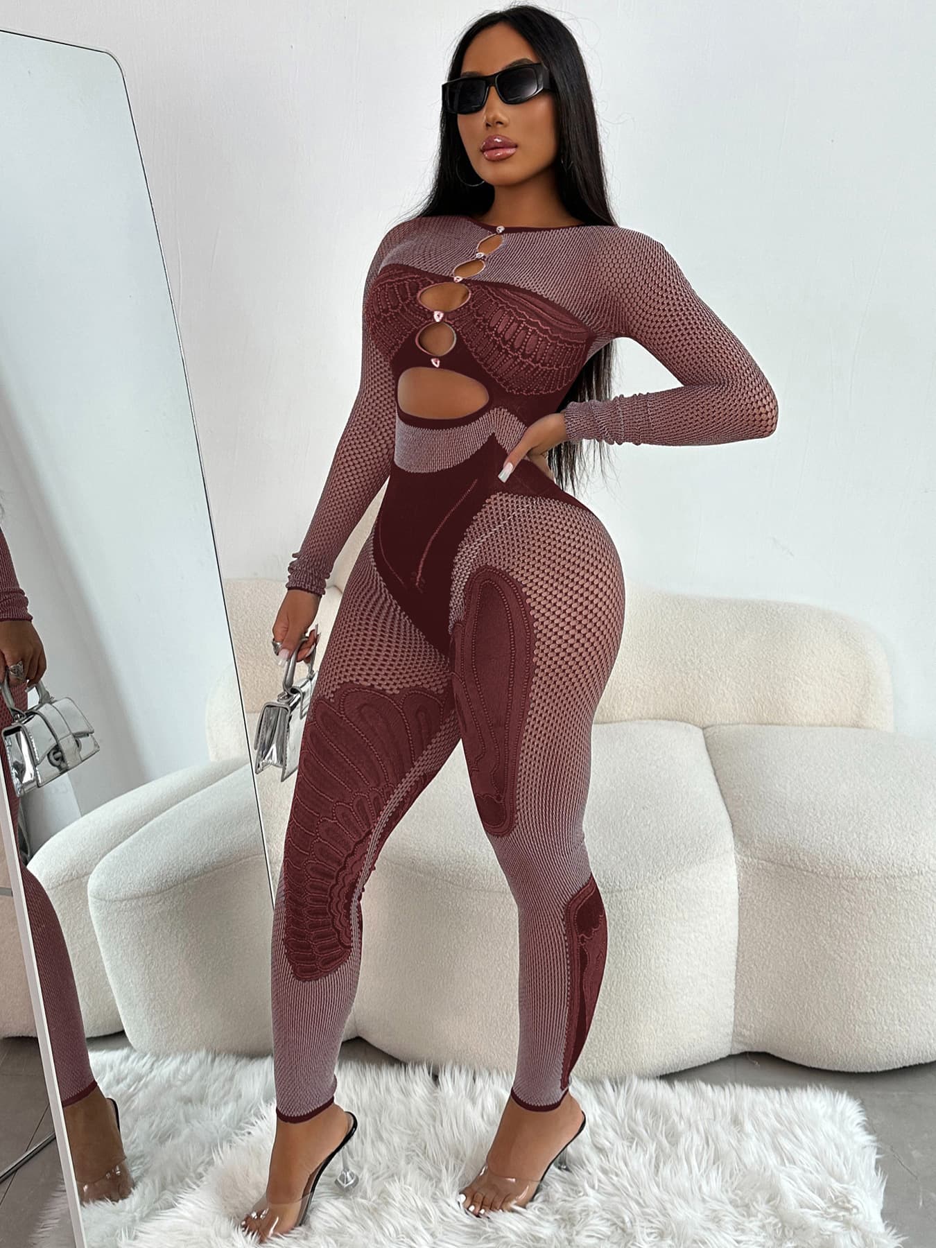 (Cross-border trading), two-color fitted long-sleeve, trousers, overall, European style, tight 5