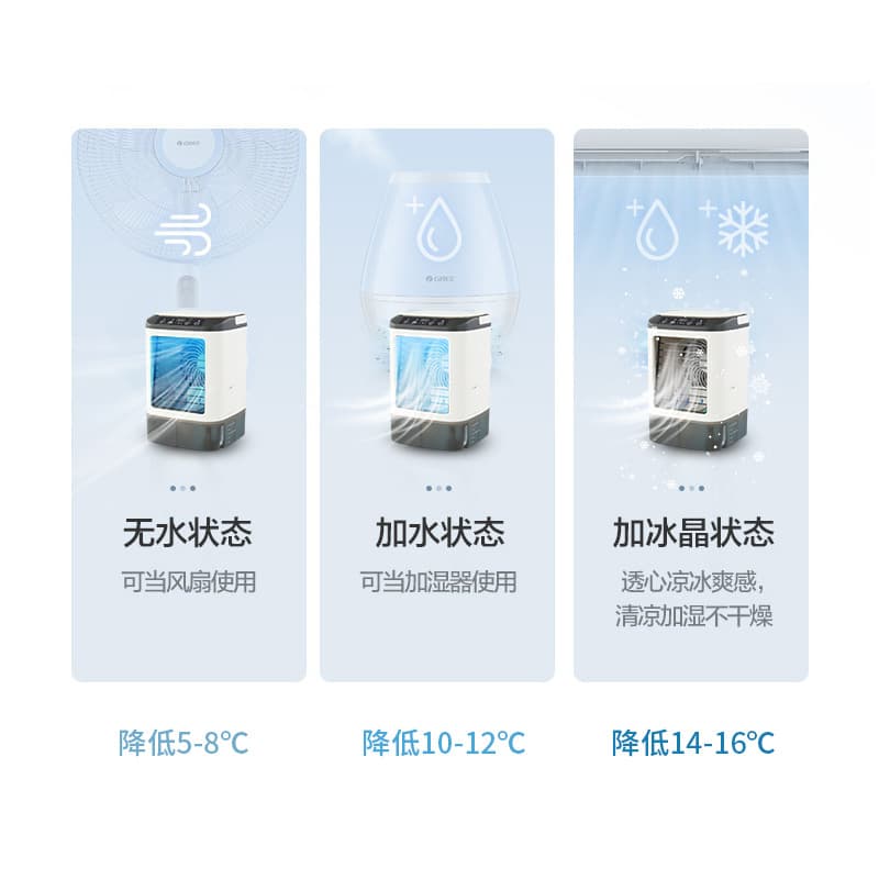 Cooler spray humidification cooling fan mobile mini air conditioning small cooling cross-border timing fan 4