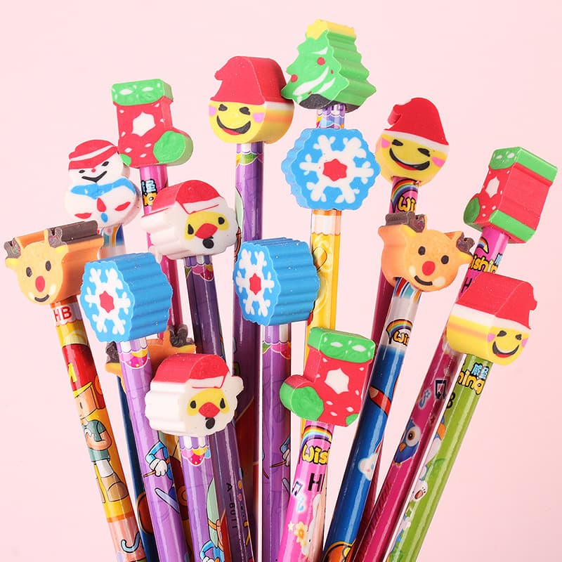 Cartoon eraser, teaching children's wooden pencil for students, Birthday gift 4