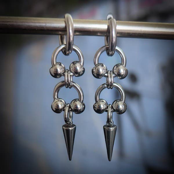 (Cross-border trading), earrings stainless steel, punk style, direct factory sales