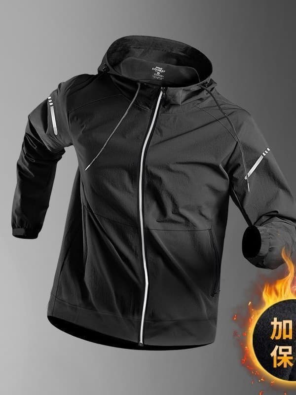 Warm men's sports jacket, demi-season travel thermal underwear, quick dry trench coat, jersey for training, for running 3