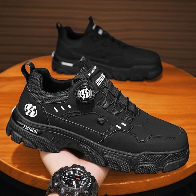 Men's shoes 2026 spring new low-top slip-on rotating button sports and leisure trendy shoes outdoor waterproof work shoes 4