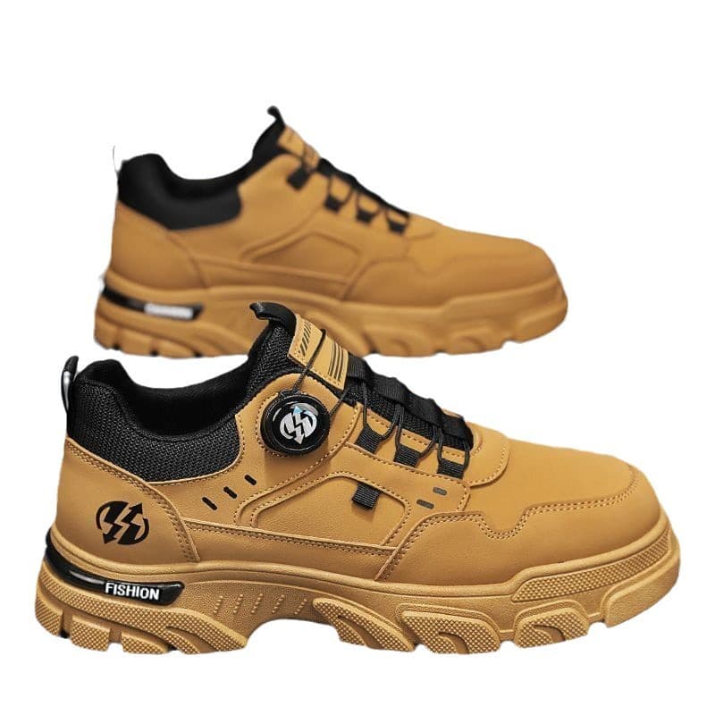 Men's shoes 2026 spring new low-top slip-on rotating button sports and leisure trendy shoes outdoor waterproof work shoes 5
