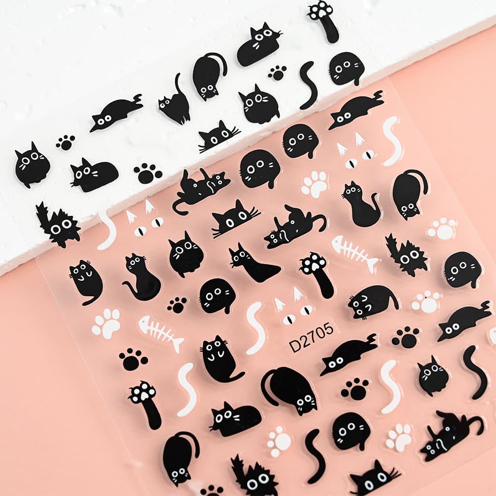 (Cross-border trading), nail stickers, cartoon fake nails, black rabbit for nails, new collection, pet 4