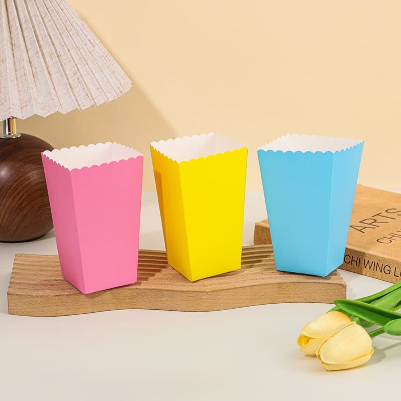 Cross-border hot-selling solid color disposable popcorn box chicken corn box candy box creative packaging box 4