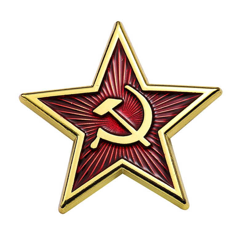 Russian Double-Headed Eagle Badge Soviet Sickle and Hammer Medal of the Patriotic First Class Red Five-Pointed Star Metal Brooch Trend 5