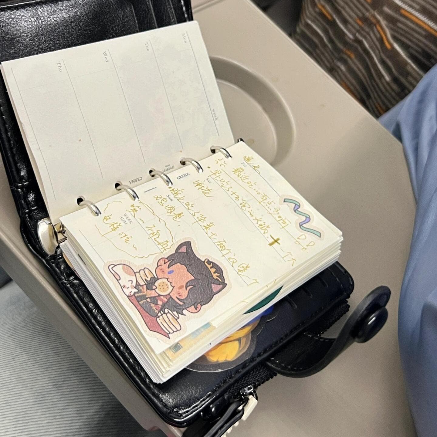 Xiaohongshu's same style simple black m5 leather loose-leaf ledger ins high-looking planning schedule notebook 4