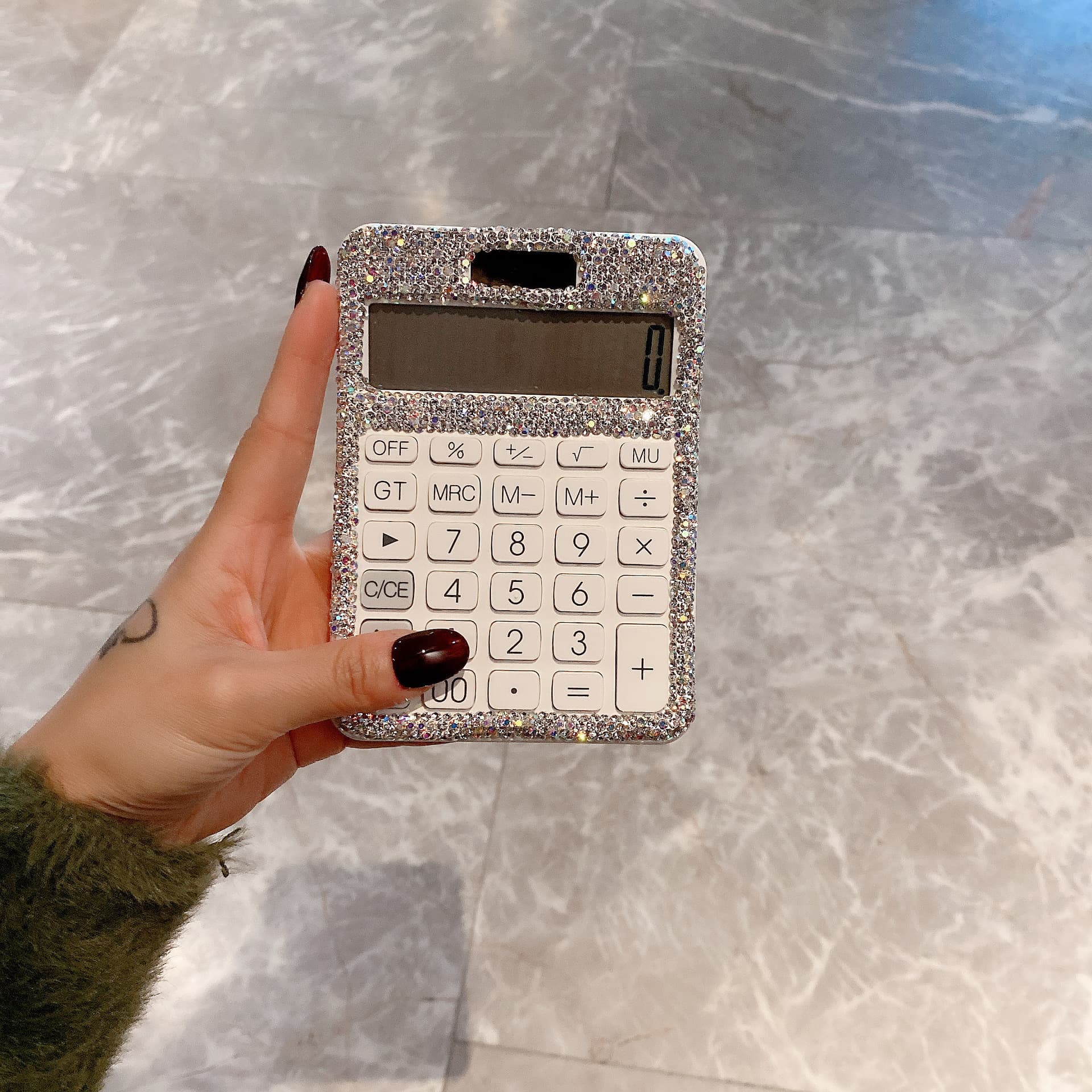 Fashion creative mini small ladies cute calculator desktop diamond diamond crystal small portable computer sticker diamond 3
