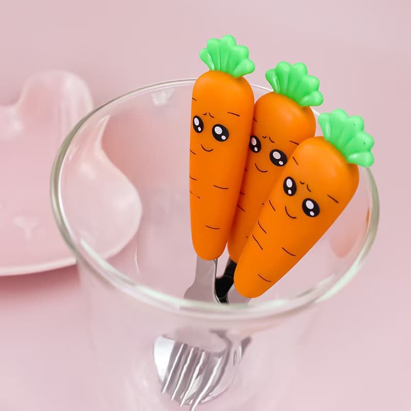 Set, cartoon tableware stainless steel, children's spoon, internet celebrity, stainless steel AISI 304, Birthday gift