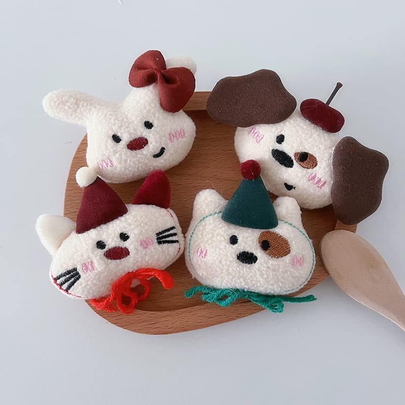 Cute cartoon plush demi-season brooch, hair accessory, doll 2