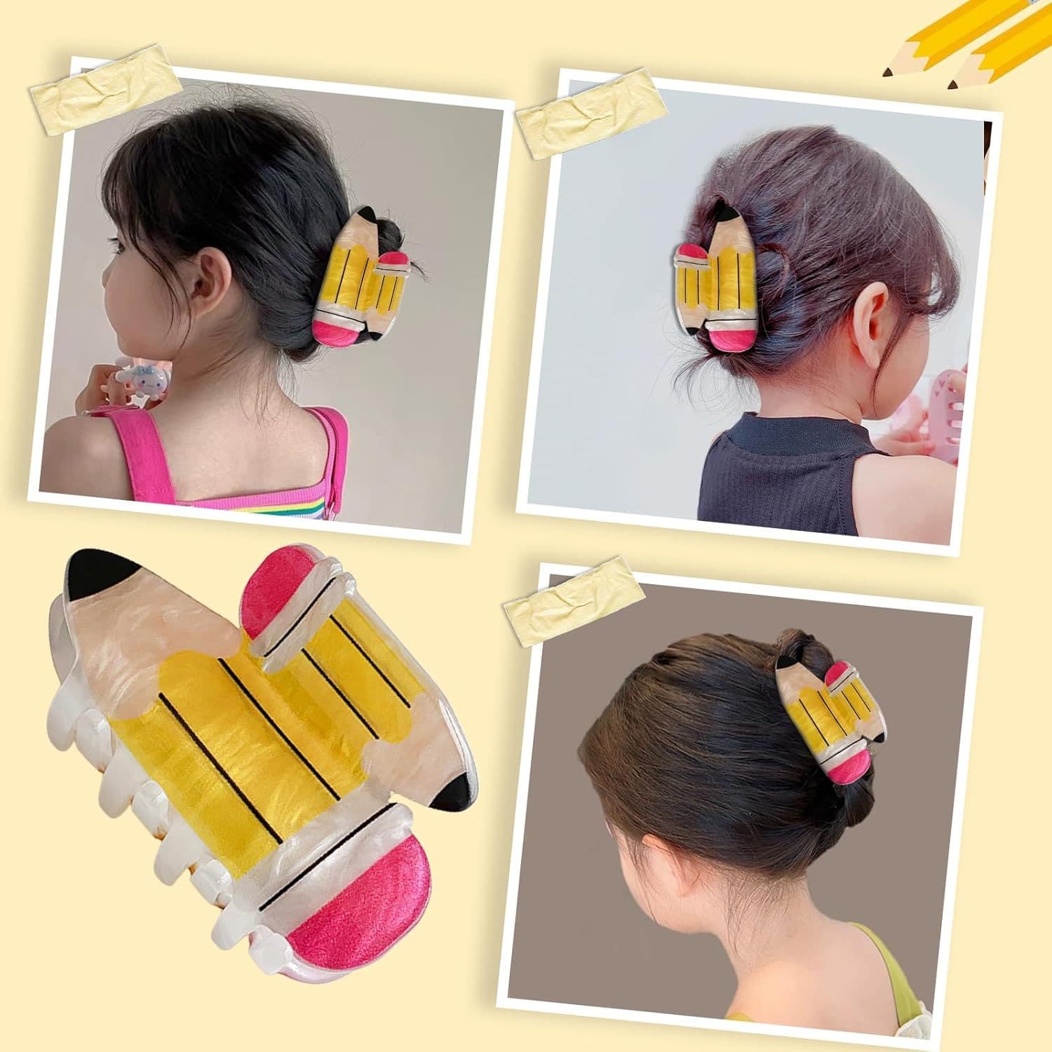 Apple, cute crab pin, acrylic pencil, shark, hairgrip, creative hair accessory 4