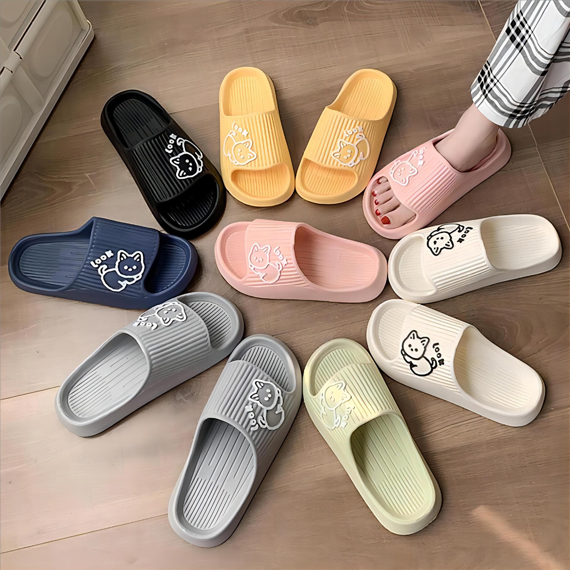 (Wholesale), non-slip ultra-soft women's slippers, men's home sandals for bathroom, antibacterial treatment 3