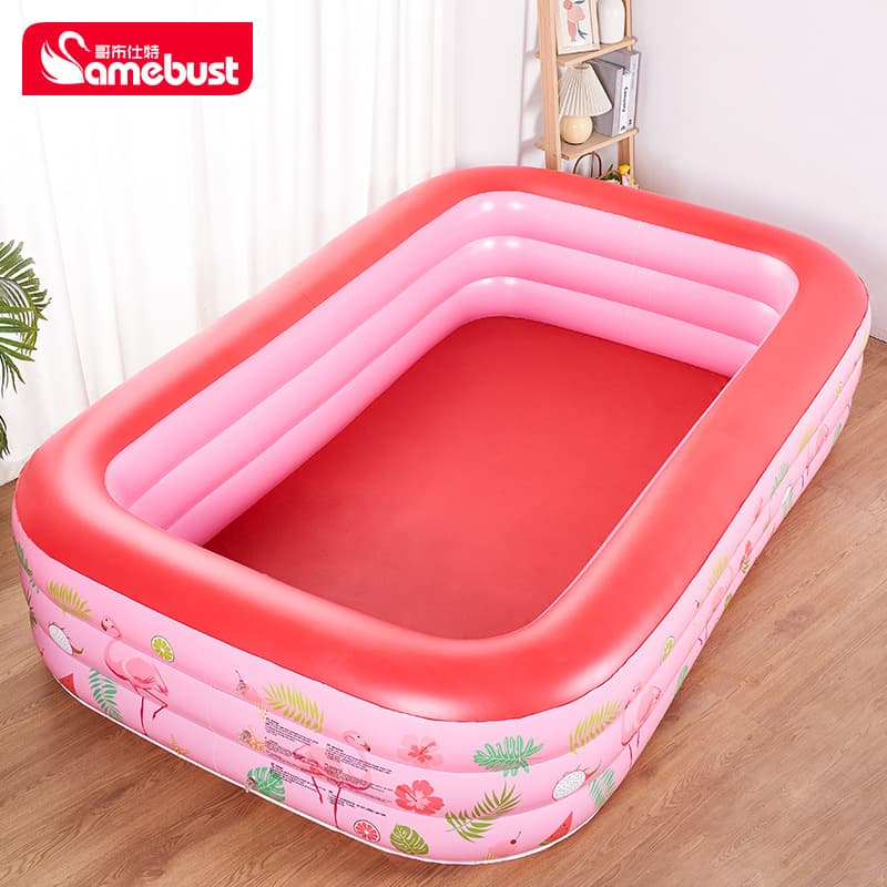 Inflatable small travel swimming pool for adults, storage system play in water, dolphin 3
