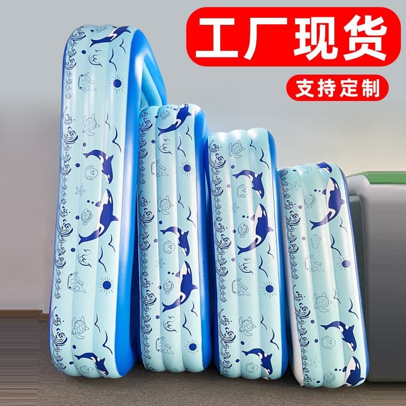 Inflatable small travel swimming pool for adults, storage system play in water, dolphin
