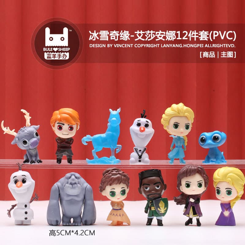 Frozen series Elsa Anna Olaf character doll model cake decoration ornaments collection hand-made gift 2
