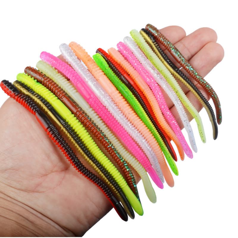 Luya noodles worm soft bait earthworm fishing for lead-free black pit sinking lead perch mandarin fish bait Luya bait fish bait 5