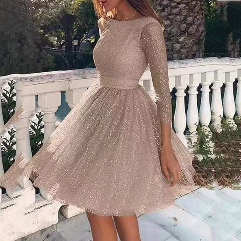 (Cross-border trading), long-sleeve, fashionable evening dress, high waist 3