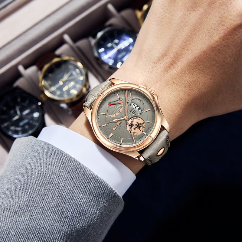Mechanical swiss watch, waterproof casual calendar, men's watch, quartz watches, fully automatic 3