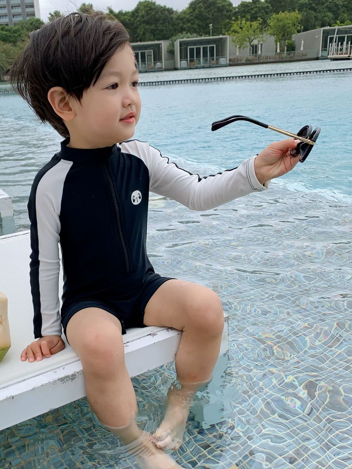 (Wholesale), children's swimwear, quick dry long-sleeve for swimming for boys, sun protection, family style 3