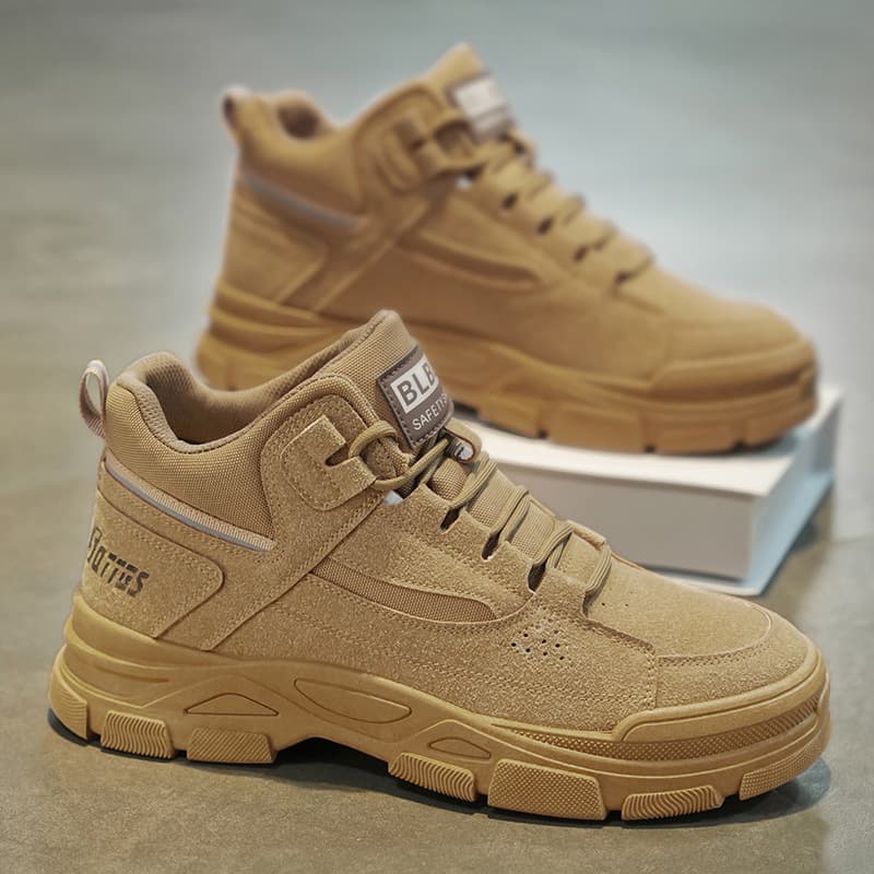 Spring men's shoes new style breathable high-top Martin boots men's versatile non-slip wear-resistant outdoor work shoes labor protection shoes for men 3