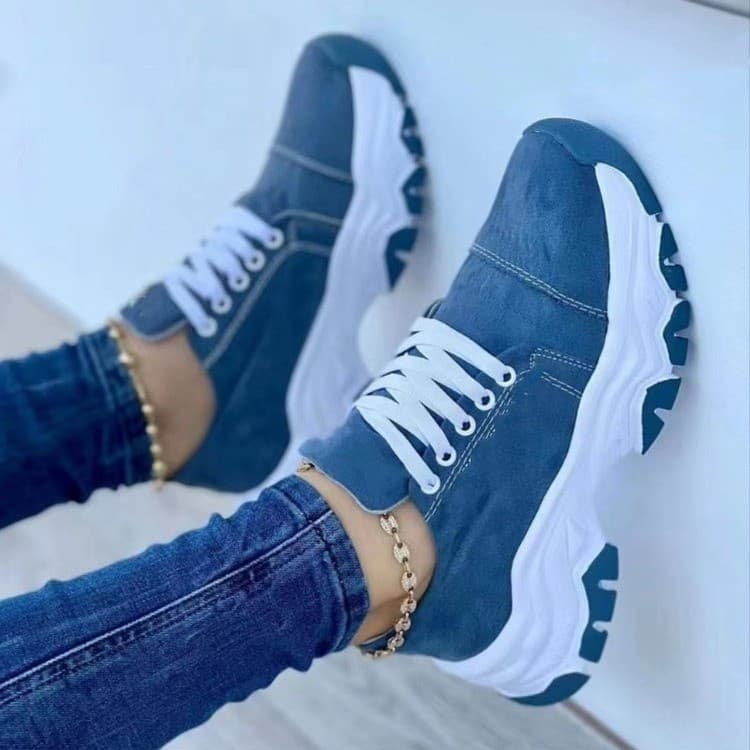 Sports shoes for women 2024 new foreign trade large size European and American thick-soled color-blocked casual low-top sports shoes directly supplied from the manufacturer 3