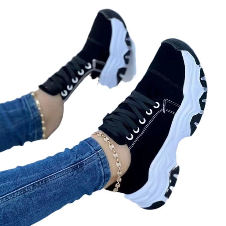 Sports shoes for women 2024 new foreign trade large size European and American thick-soled color-blocked casual low-top sports shoes directly supplied from the manufacturer 5