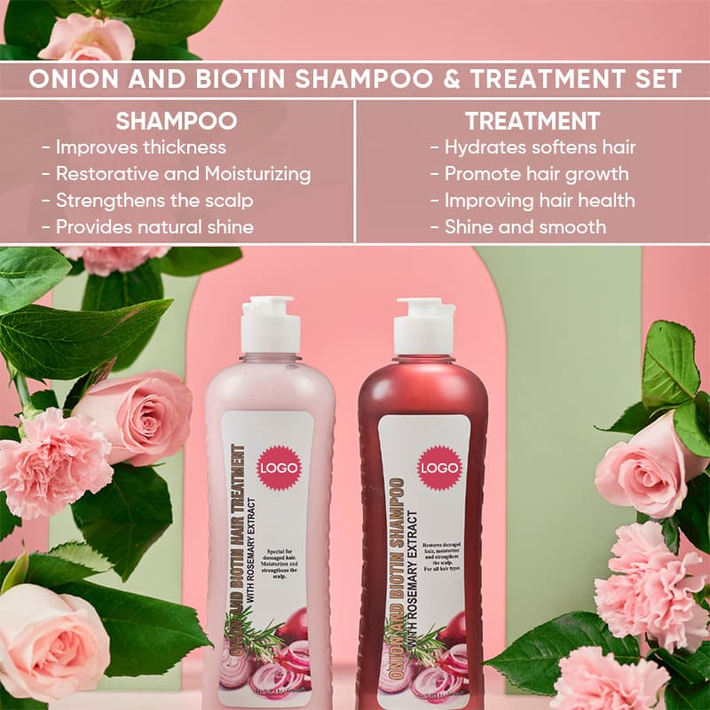 Cross-border OEM TK exclusively for biotin rosemary onion shampoo conditioner set Hair Care Set 2