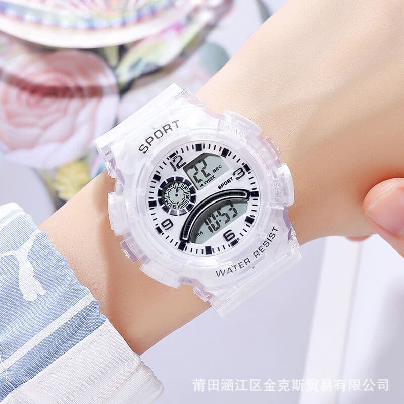 Transparent electronic universal men's watch for men and women, for teenagers 2