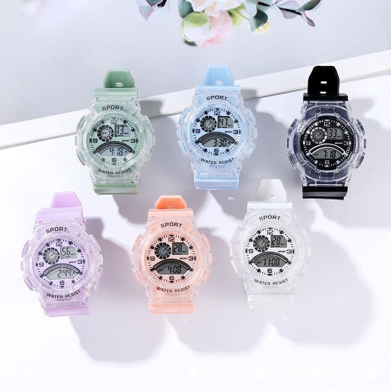 Transparent electronic universal men's watch for men and women, for teenagers
