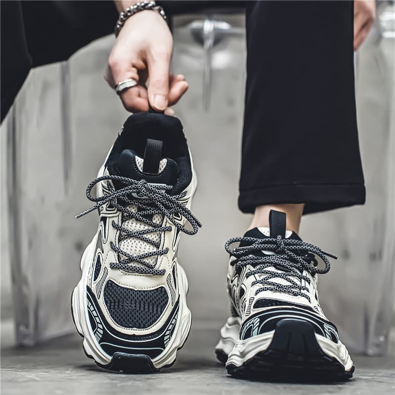 Demi-season casual universal sneakers platform, retro Hong Kong 80s–90s style, for teenagers, height increasing 2