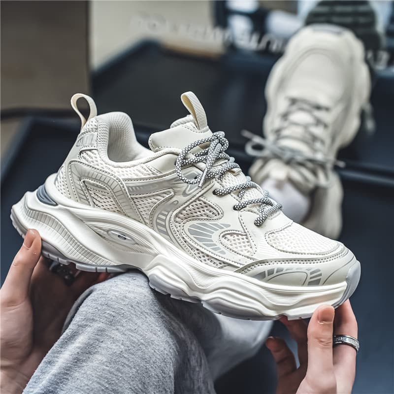 Demi-season casual universal sneakers platform, retro Hong Kong 80s–90s style, for teenagers, height increasing 3
