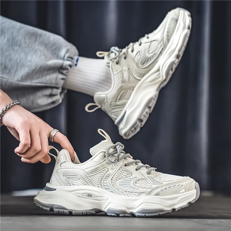 Demi-season casual universal sneakers platform, retro Hong Kong 80s–90s style, for teenagers, height increasing 4