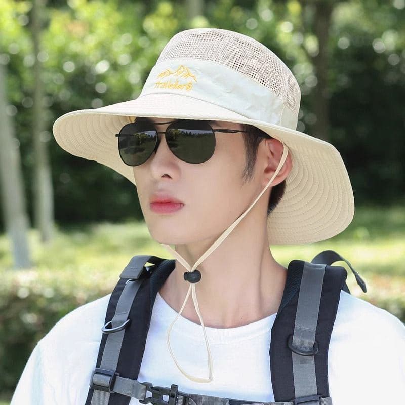 Climbing men's travel breathable sun hat solar-powered 3