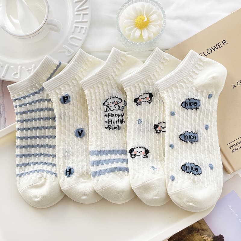 Summer breathable cute ultra light light and thin cartoon socks for students 4