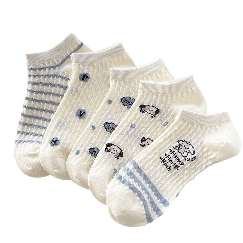 Summer breathable cute ultra light light and thin cartoon socks for students 5