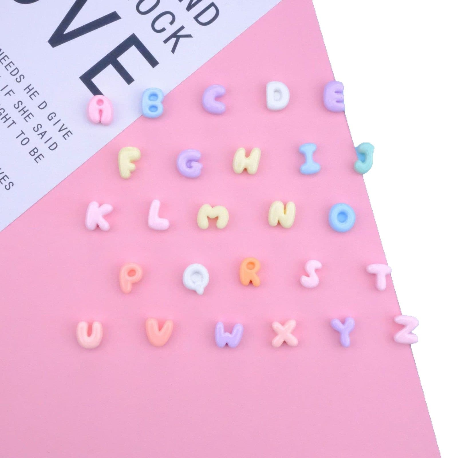 Small accessories with letters, cream hair accessory, 26 pieces, English letters, DIY 5