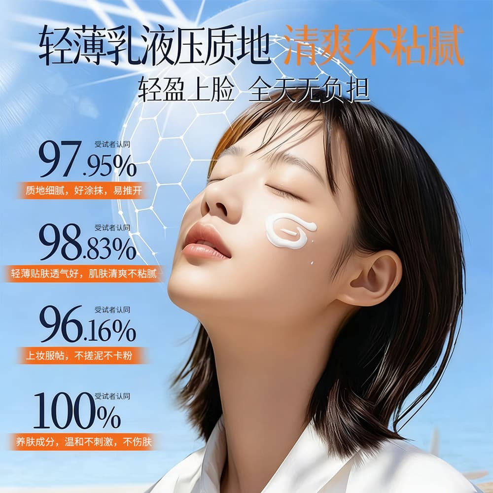 Brightening refreshing waterproof moisturizing sun protection cream for face for men and women, UF-protection 4