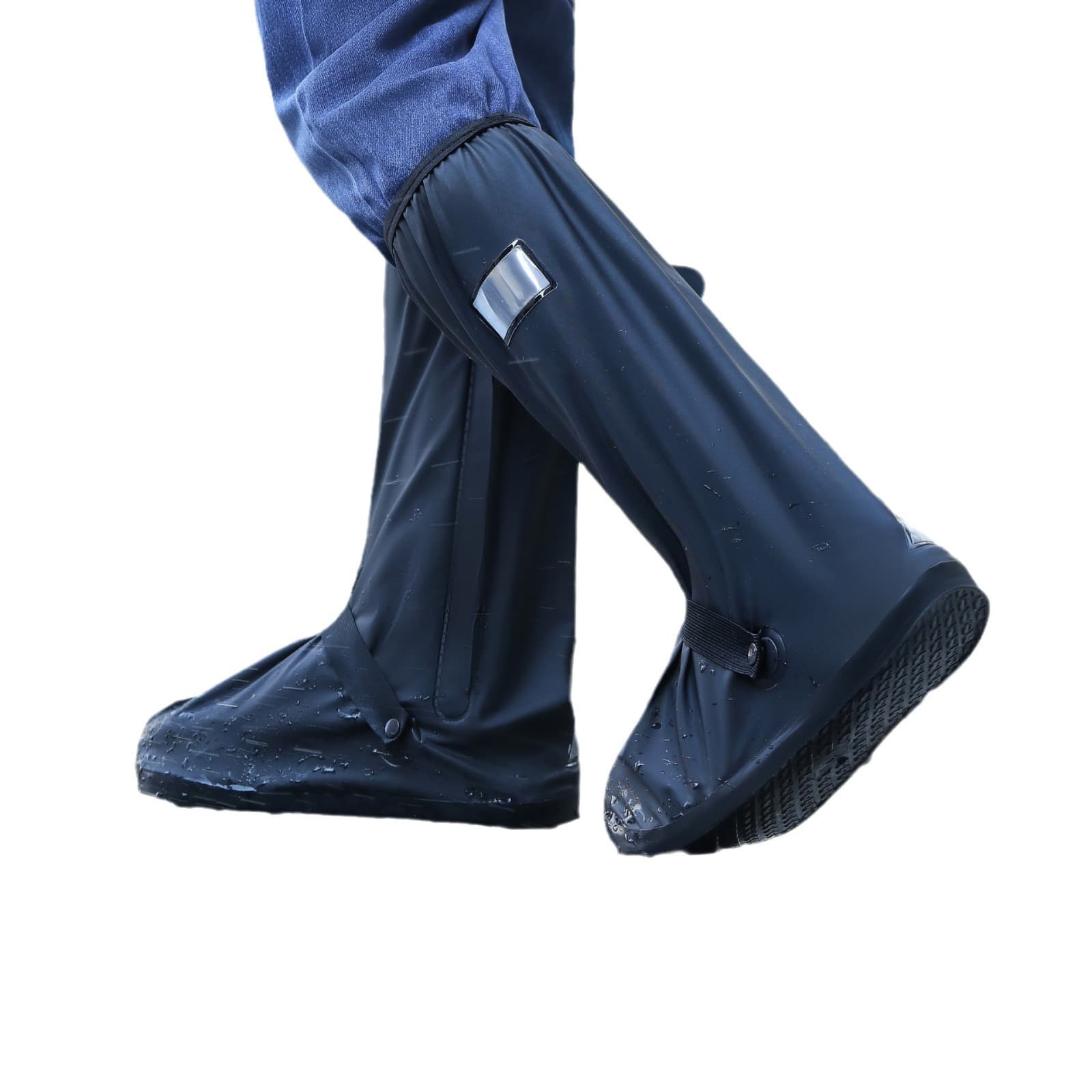 Waterproof rain shoe covers, outdoor non-slip men's high-tube thickened wear-resistant water shoes, rainy day riding rain boots waterproof and non-slip 5