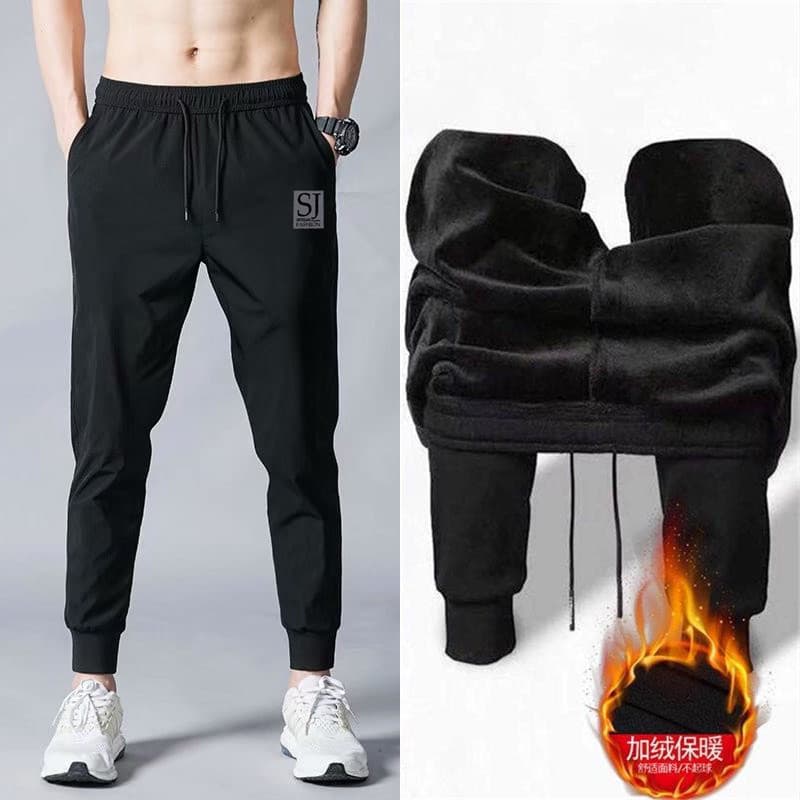 Demi-season warm black trousers, oversize 3