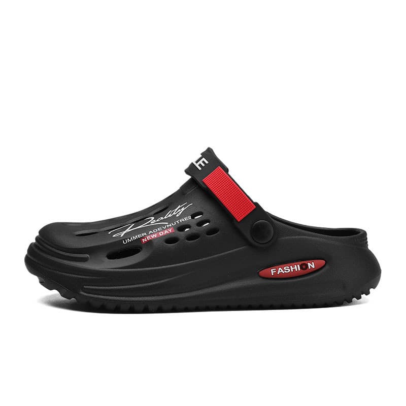 Men's summer Crocs-style slippers, beach footwear platform for leisure, plus size, can be worn in two ways, closed toe, suitable for outdoor wear 5