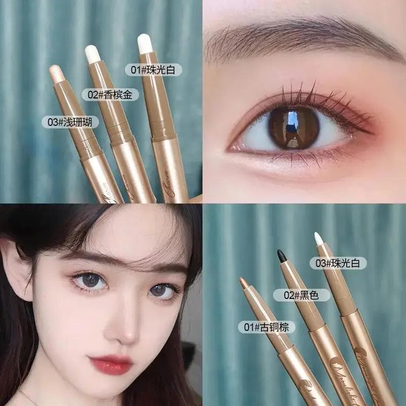Double-Sided Eye Makeup Primer & Highlighter, Waterproof No-Smudge Eyeshadow 2