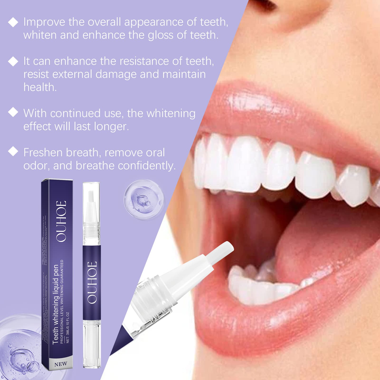 OUHOE Meridity Pen tooth Gentle Cleaning Care to Sickly Denta tooth Stainless tooth Yellow Care for the Teeth Care 4