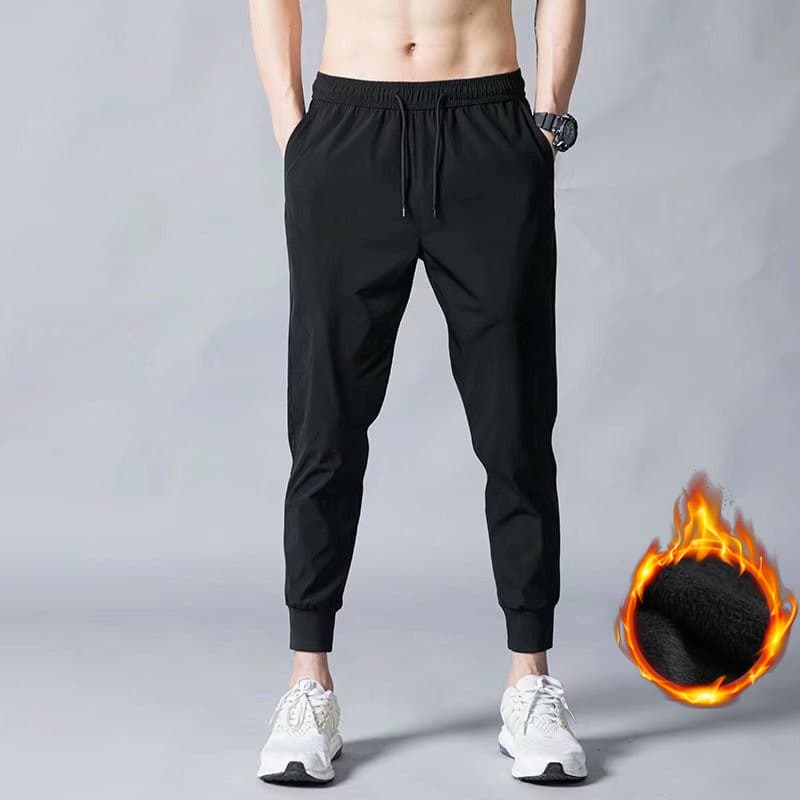 Warm solid elastic trousers 2